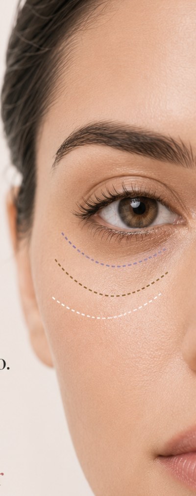 Mirada con marcación de tipos de ojera