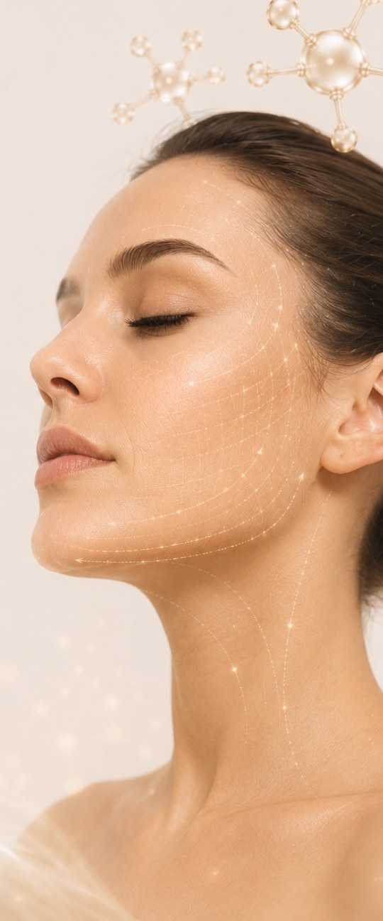 Perfil con trazos de bioestimulación de colágeno